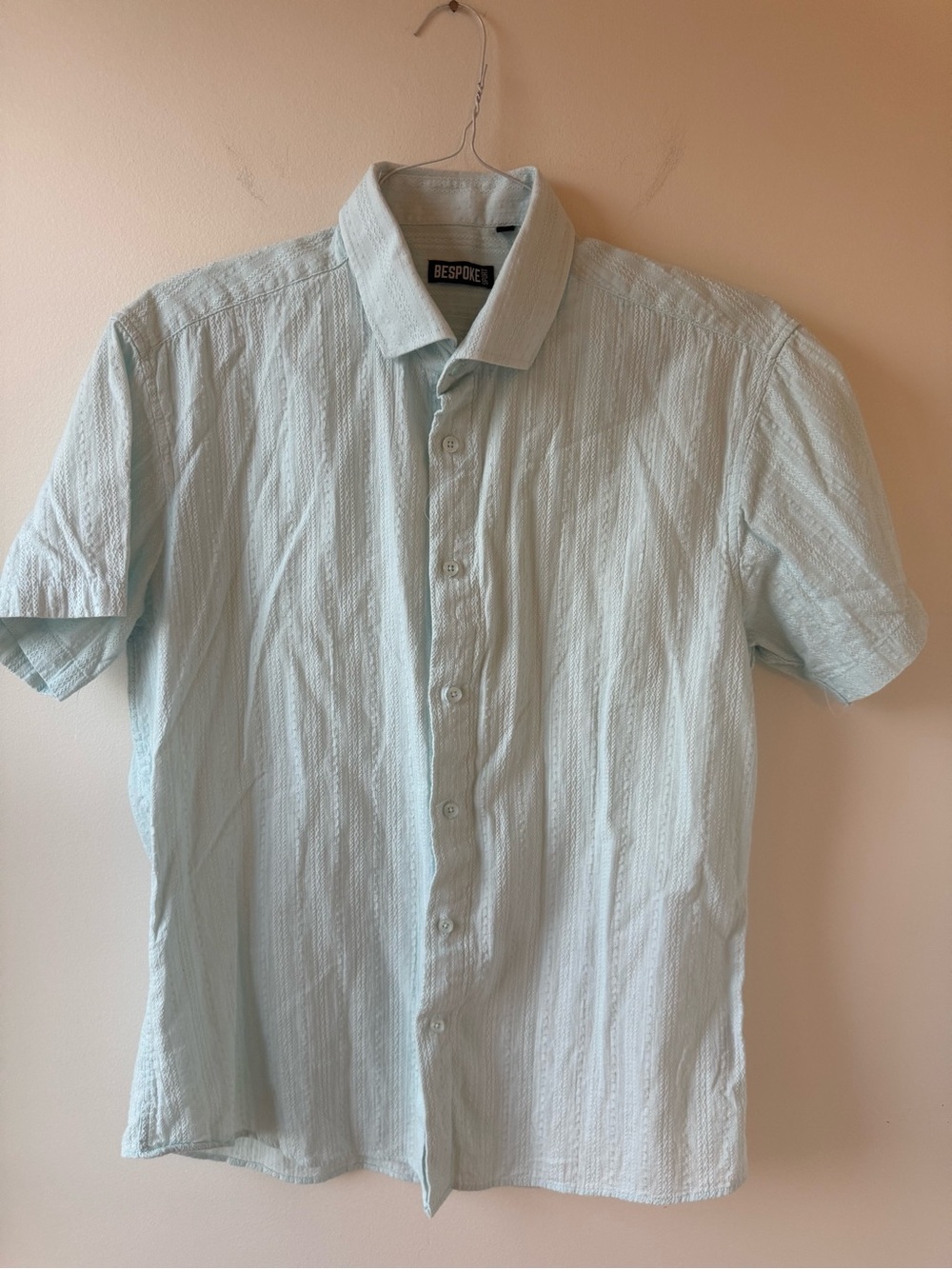 Bespoke Light Green Short-Sleeve Button-Down Shirt